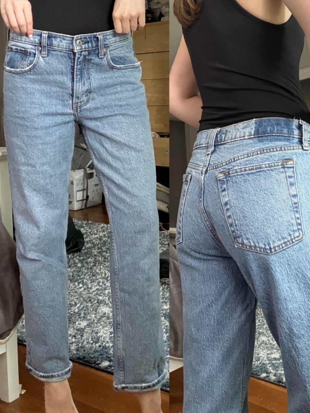 Abercrombie & Fitch Medium Wash Mid Rise Straight Jeans
